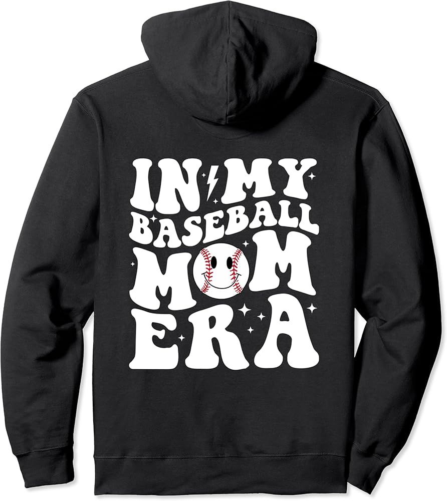 In My Baseball Mom Era Groovy Baseball Mom Team Mother's Day Pullover Hoodie | Amazon (US)