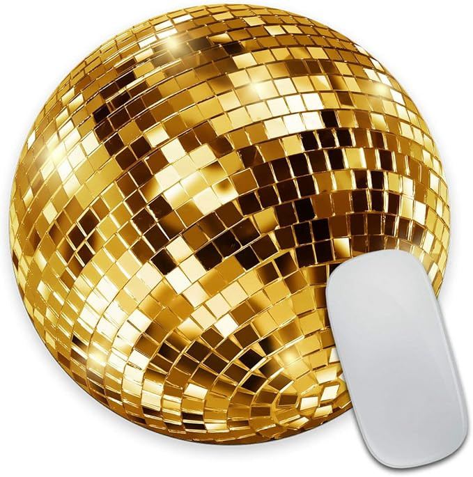 Amazon.com : Smooffly Gold Disco Ball Round Mouse Pad Custom, Cute Mouse Pad, Sequin Mouse Pad, D... | Amazon (US)