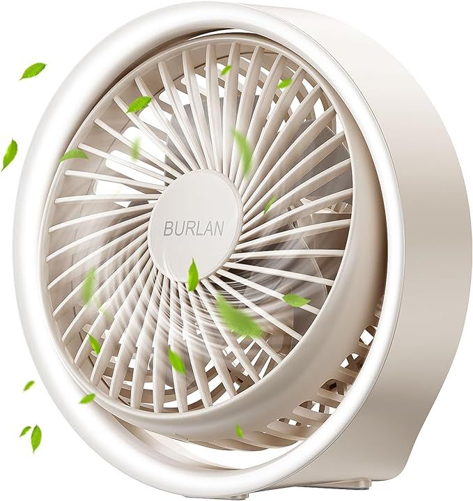 BURLAN Cordless Desk Fan, Battery Operated Fan with USB, 70ft Strong Airflow Portable Fan, Quiet ... | Amazon (US)