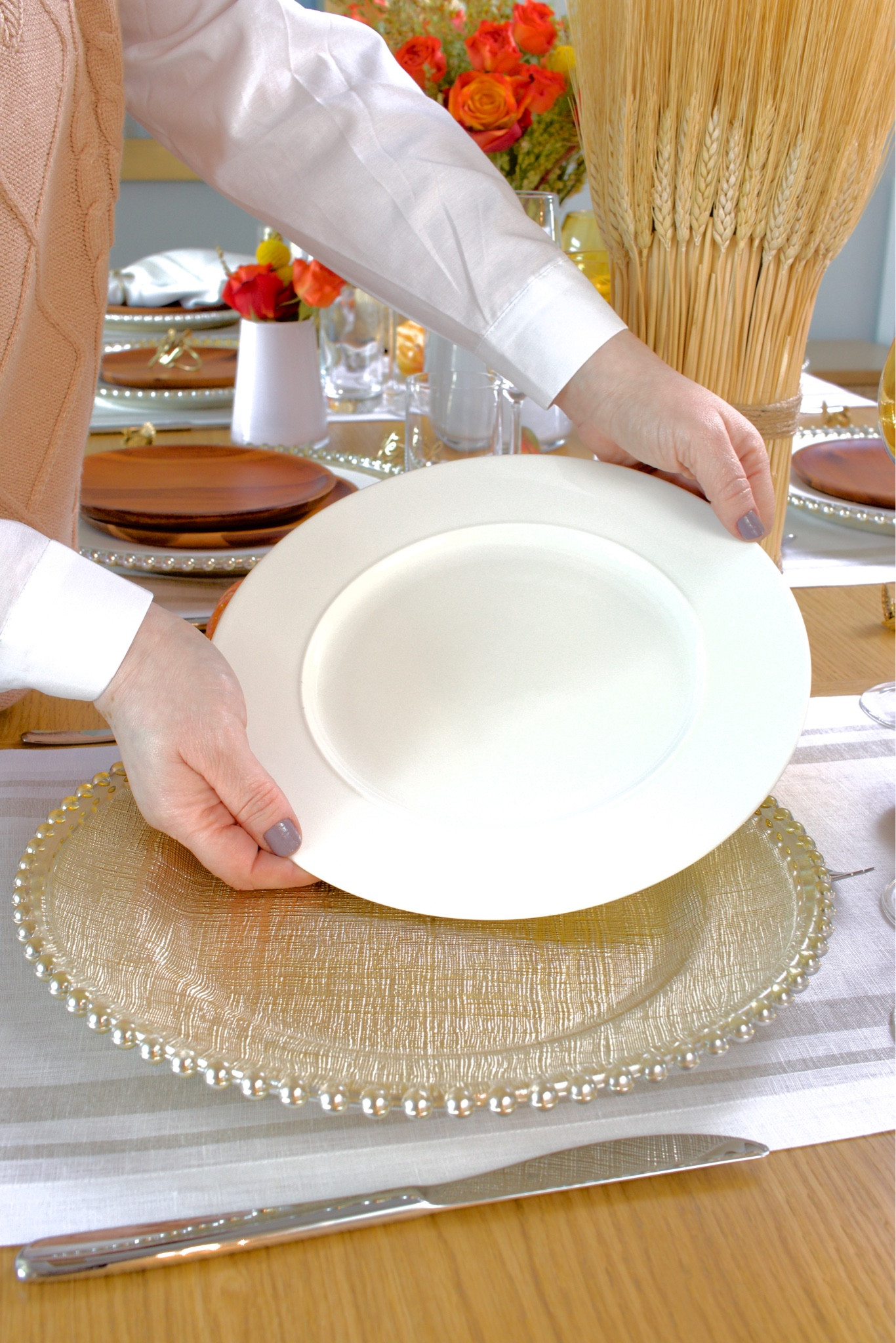 Setting the table. Tableware. Dinnerware. Flatware. Glassware. Serveware. Cloth napkins. Table. Flowers vase. Walmart. Amazon. Target. Crate and Barrel. Pottery Barn. 

#LTKhome #LTKsalealert #LTKSeasonal