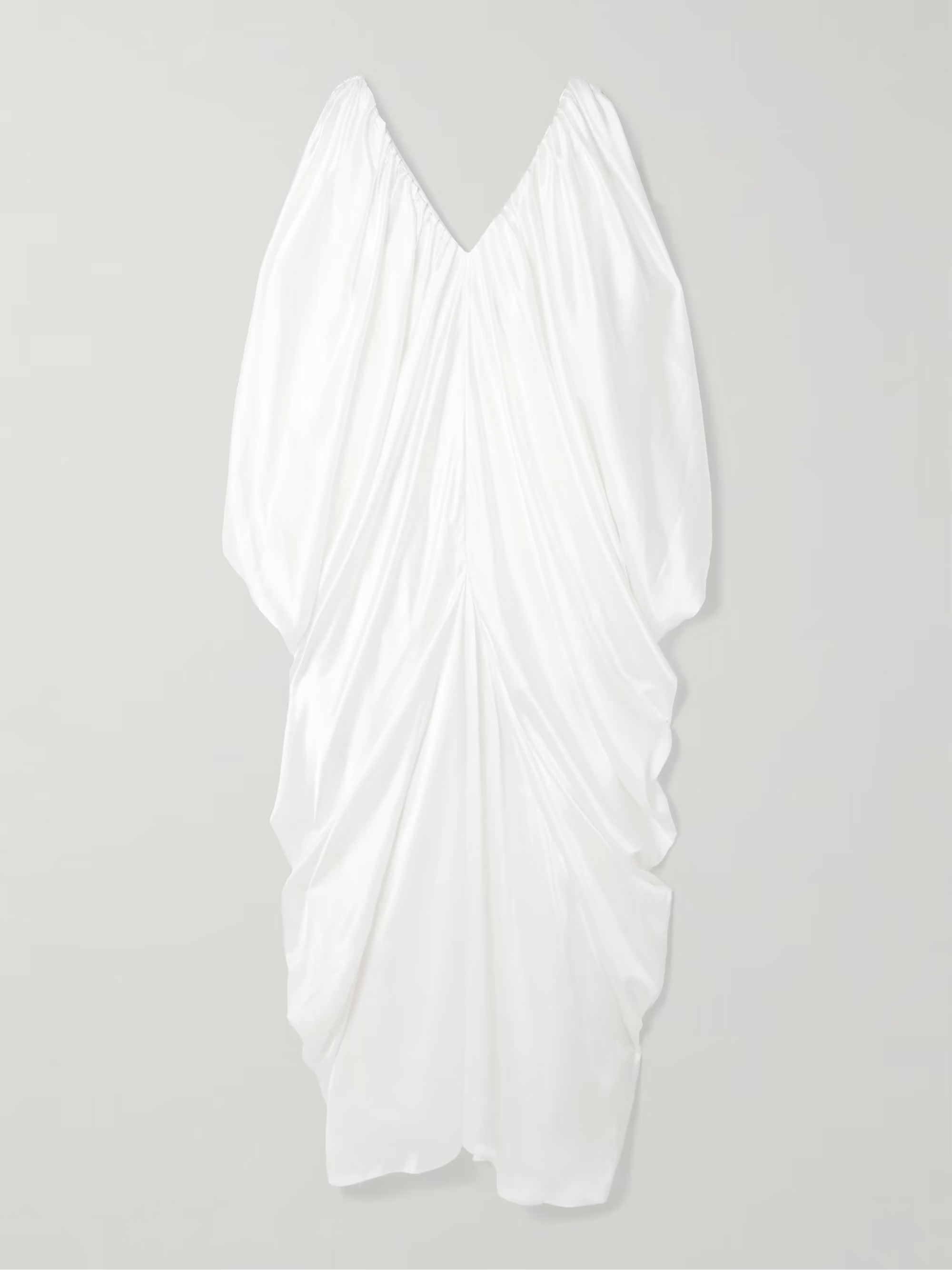 Draped gathered silk-satin gown | NET-A-PORTER (US)