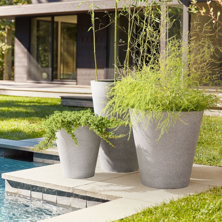 Tapered Ficonstone Indoor/Outdoor Planters | West Elm (US)