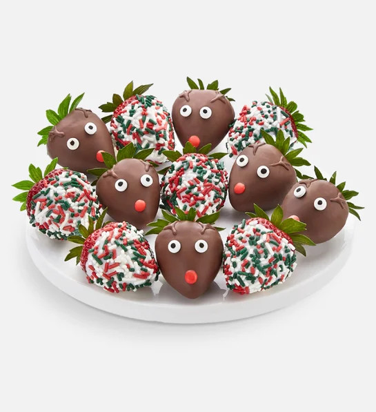 Santa's Reindeer™ Dipped Strawberries | Harry & David