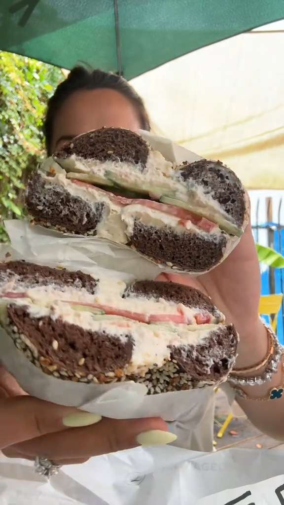 We had an El Bagel pit stop today and we were pleasantly surprised with the bagel. Aloni gave it an 8/10 🥯 

 #LTKTravel