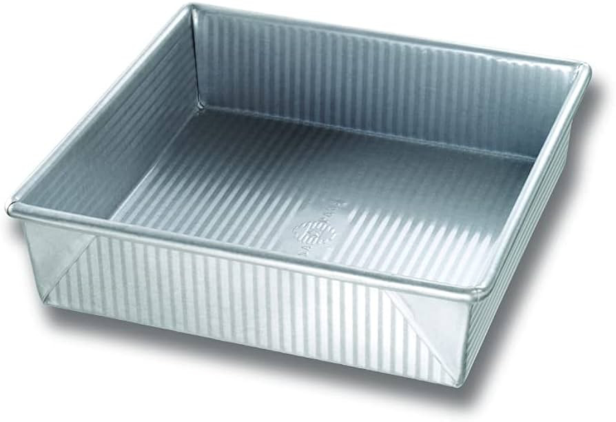 USA Pan Bakeware Nonstick Square Cake Pan, 9 Inch, Aluminized Steel | Amazon (US)