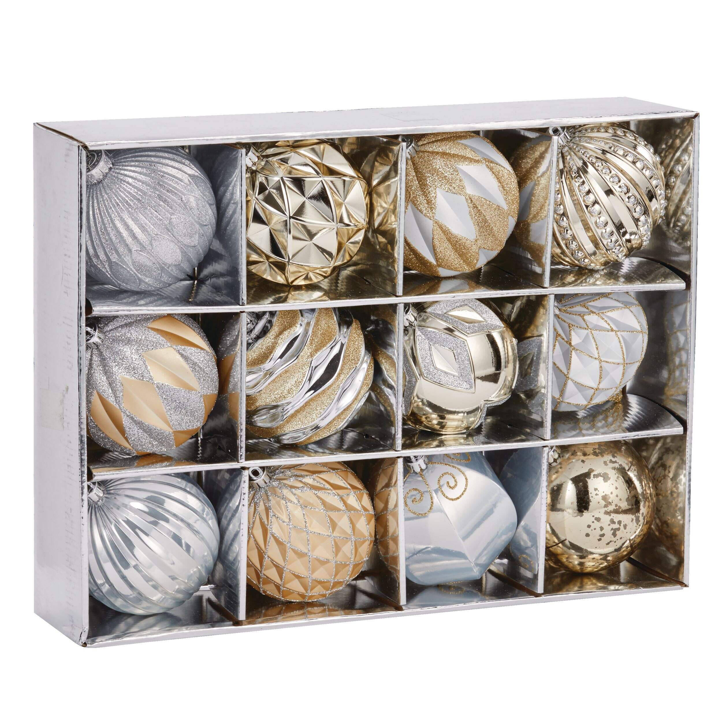 CANVAS Shatterproof Decoration Ball Christmas Ornament Set, Gold, 100-mm, 12-pc | Canadian Tire