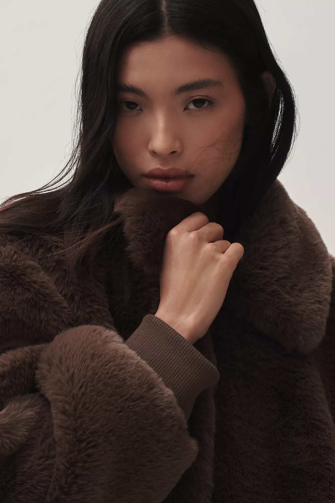 Maeve Cropped Faux-Fur Coat | Anthropologie (US)