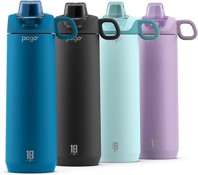 Pogo Active Vacuum Insulated Stainless Steel Water Bottle with Leak Proof Chug Lid and Silicone C... | Amazon (US)