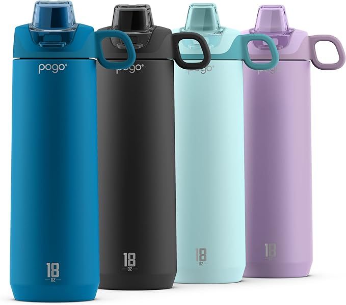 Pogo Active Vacuum Insulated Stainless Steel Water Bottle with Leak Proof Chug Lid and Silicone C... | Amazon (US)