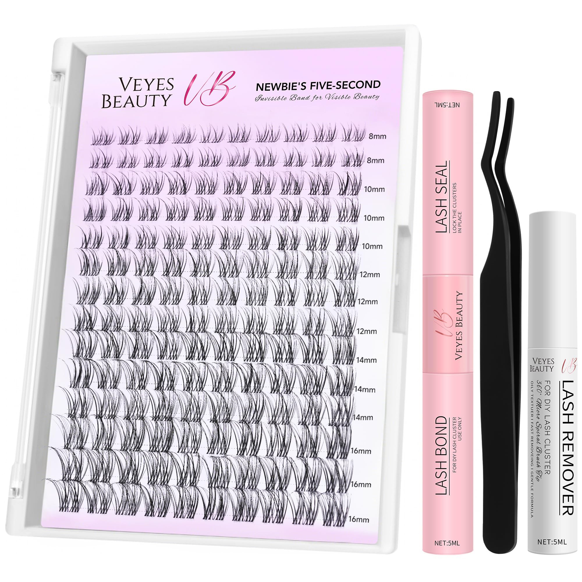 VEYESBEAUTY Aliva Cluster Lashes Kit Individual Lash Extensions Newbie's Five-Second DIY Dramatic... | Amazon (US)