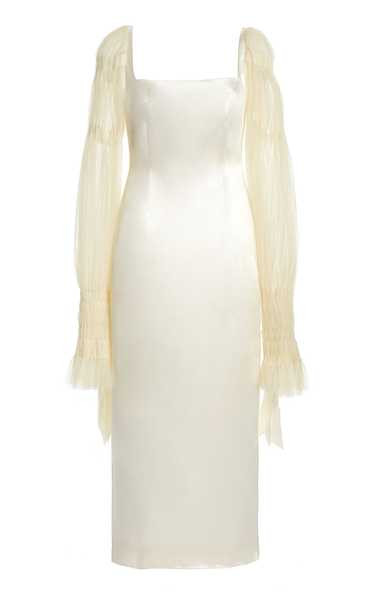 Ruby Tulle-Sleeve Wool-Silk Midi Dress | Moda Operandi (Global)