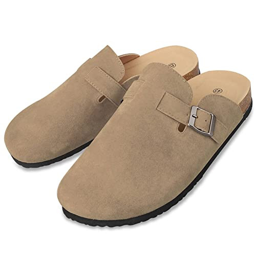 Boston Suede Clogs for Women Men Dupes Unisex Arizona Delano Slip-on Potato Shoes Footbed Cork Cl... | Amazon (US)