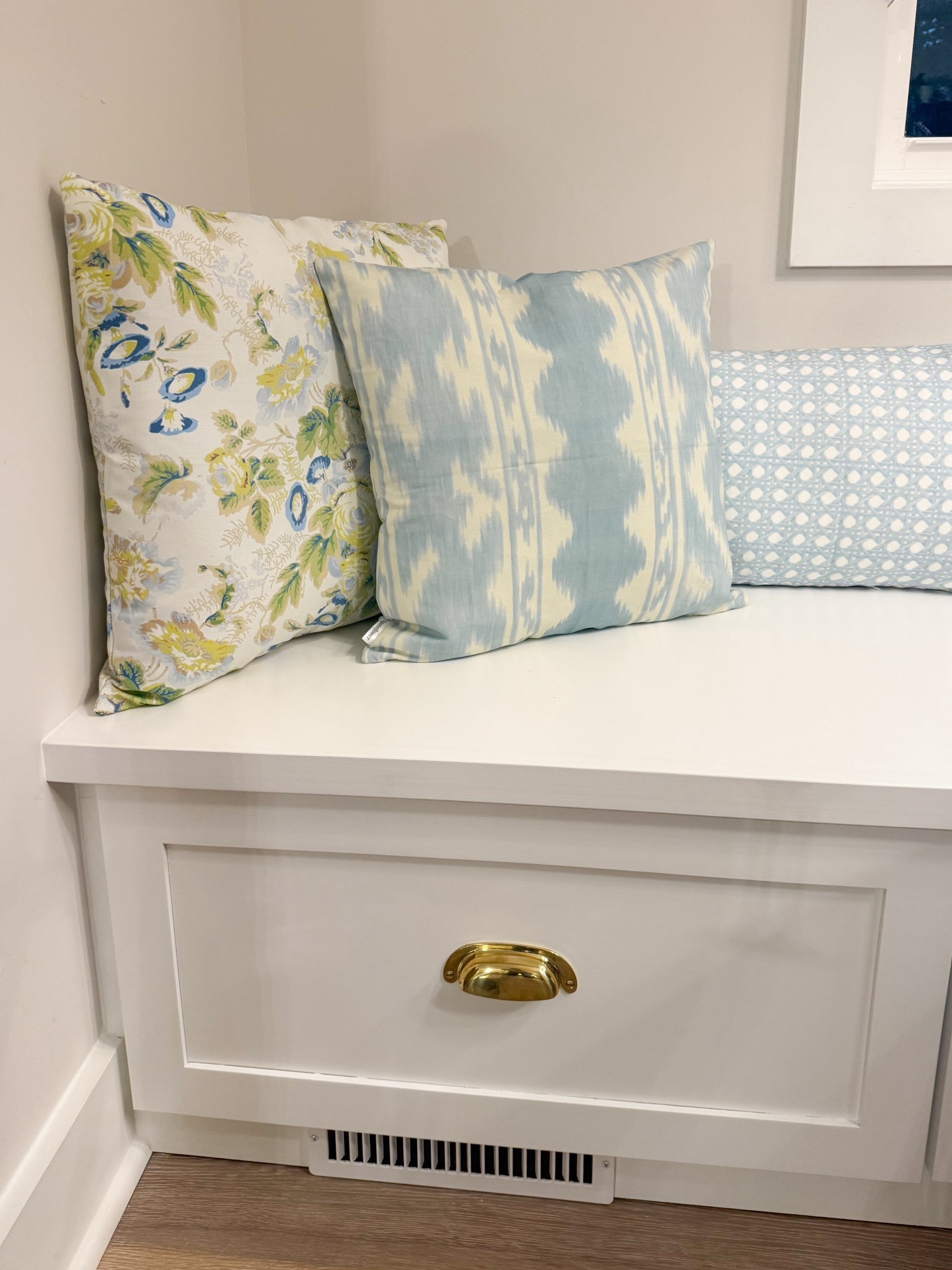 Pillows and hardware on our custom built-in banquette! Spoonflower is currently having a sale.

#LTKSaleAlert #LTKHome
