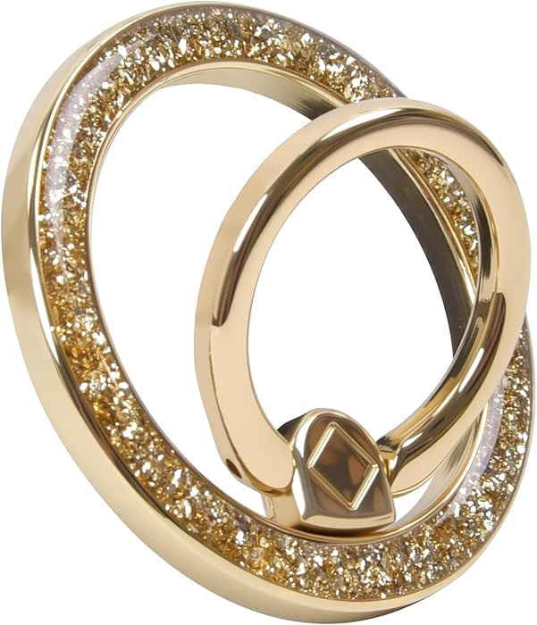 Magnetic Phone Ring for MagSafe Grip [Super Magnet] Gold Twinkle Design Ring Holder Stand, magsaf... | Amazon (US)