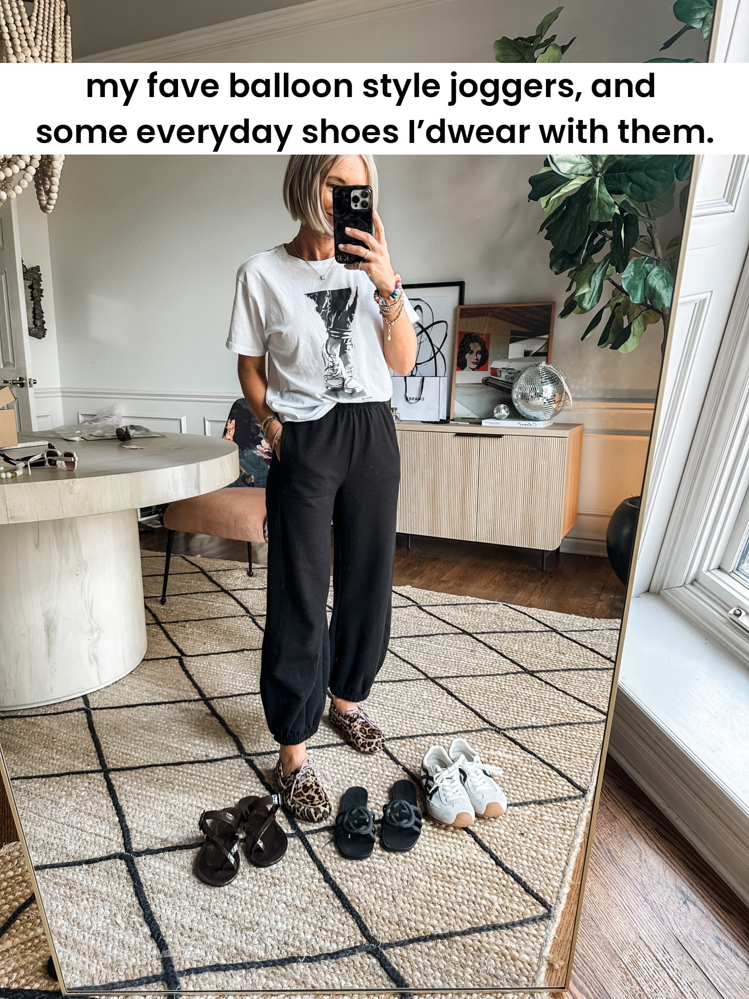 Balloon style joggers that are so cute on!  I’ve seen these on multiple body frames and they work on everyone!  In my true size xs, and they are on sale.  Linking some sneakers and jelly sandals and leopard moccasins I’d wear with them!

#LTKSaleAlert #LTKOver40 #LTKSpringSale