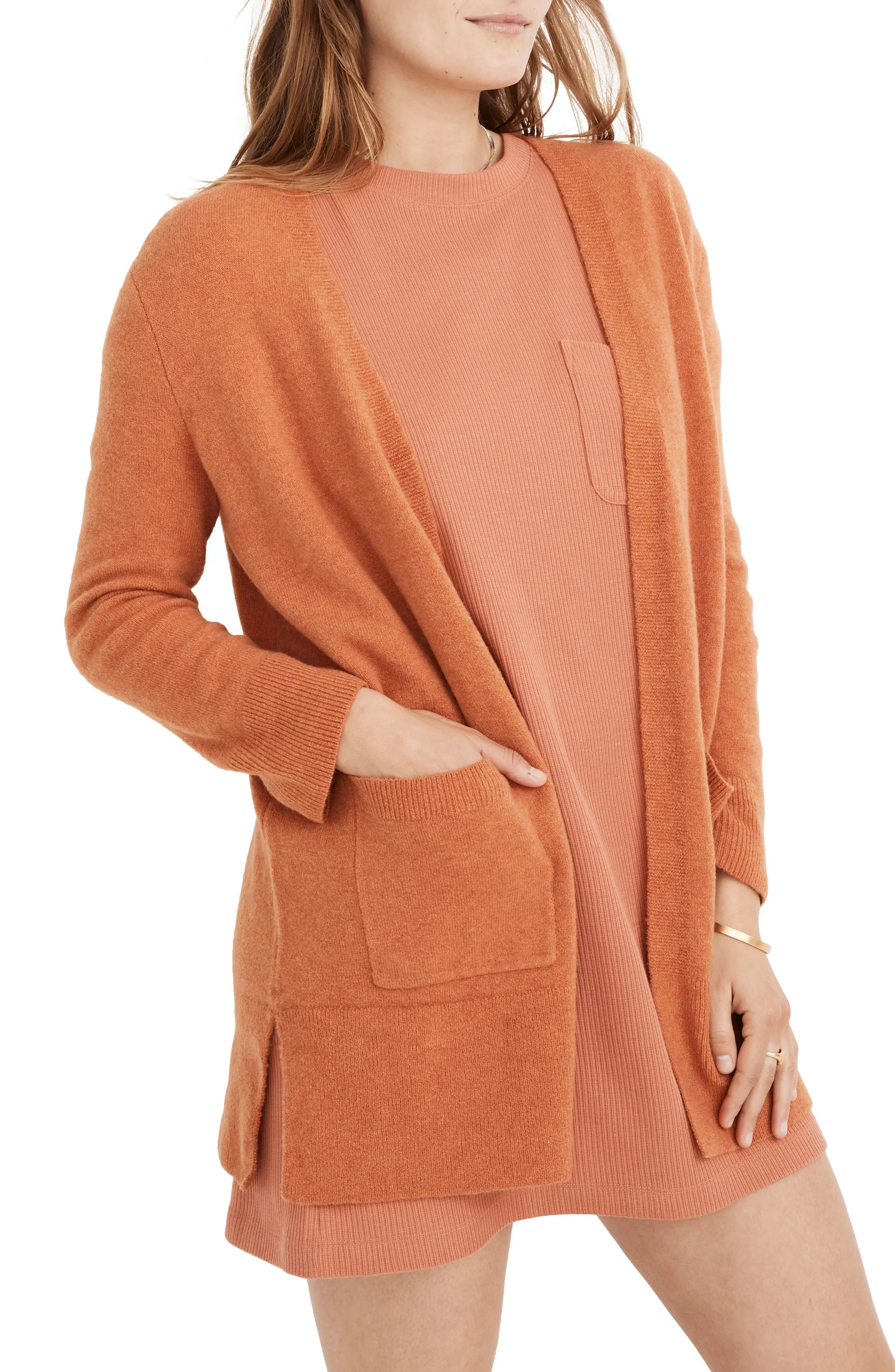 Madewell Kent Cardigan Sweater, Size Medium in Heather Bonfire at Nordstrom | Nordstrom