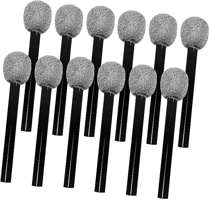 Windy City Novelties (12 Pack) Silver Glitter Pretend Toy Microphone for Kids Party Favors | Amazon (US)