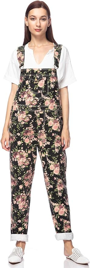 Anna-Kaci Womens Vintage Wash Straight Leg Denim Overalls With Pocket Bib | Amazon (US)