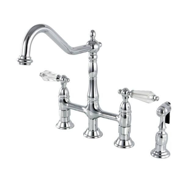 Wilshire Bridge Kitchen Faucet with Brass Sprayer - Overstock - 30897422 | Bed Bath & Beyond