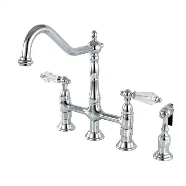 Wilshire Bridge Kitchen Faucet with Brass Sprayer - Overstock - 30897422 | Bed Bath & Beyond