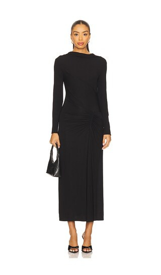 SIMKHAI Ferrera Midi Dress in Black. - size 0 | Revolve Clothing (Global)