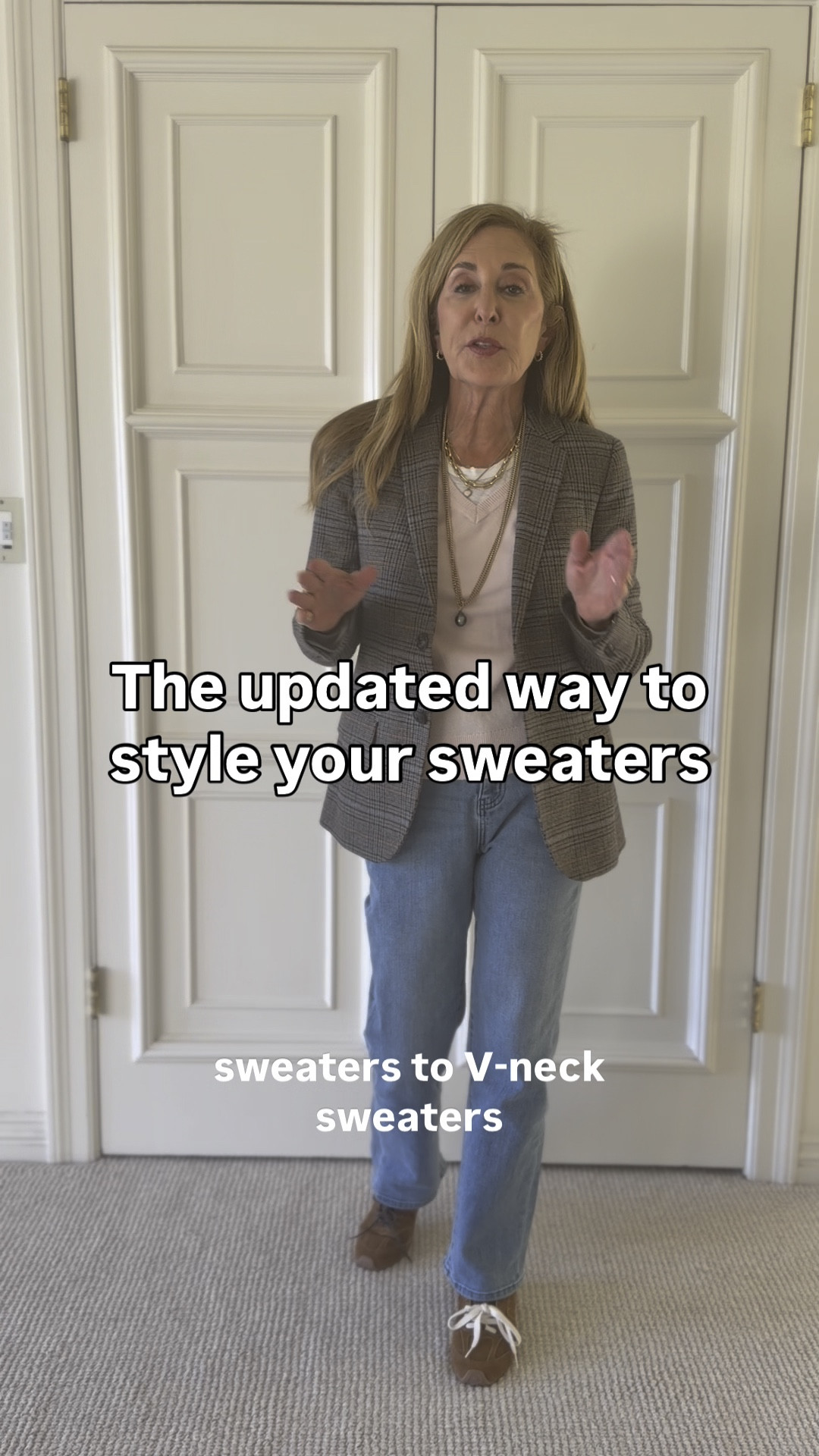 Crew neck tee + v-neck is the new in look. 

#LTKootd #LTKOver40