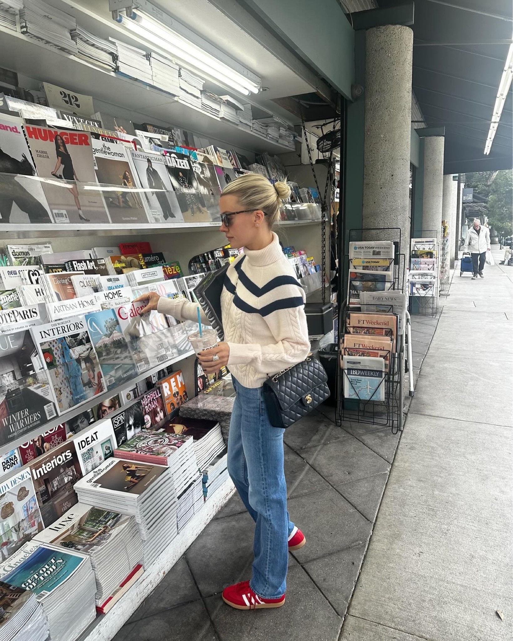 Coffee run and farmers market fit. Love jcrew sweaters and these straight leg jeans. Also can never go wrong w a pair of red sambas 😍

#LTKHoliday #LTKStyleTip #LTKShoeCrush