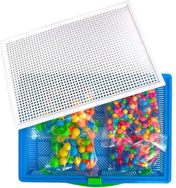 Colaxi Mushroom Nails Pegboard Fine Motor Skill Occupational Activities, 296pcs Nail Beads | Amazon (US)
