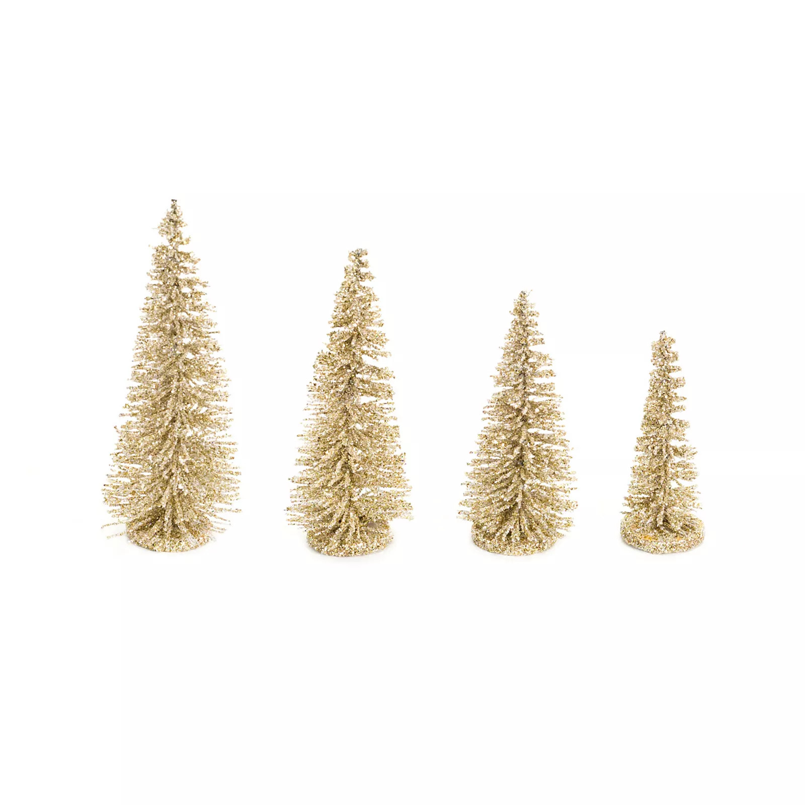 Bottle Brush Gold Finish Christmas Tree Table Decor 16-piece Set, Multicolor | Kohl's