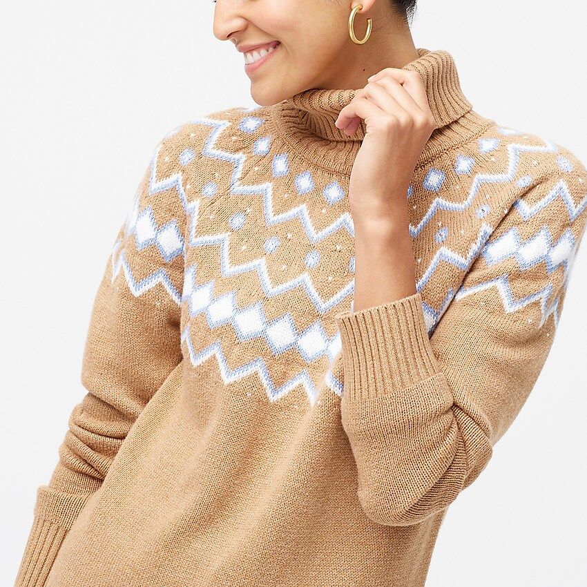 Turtleneck fair isle sweater | J.Crew Factory