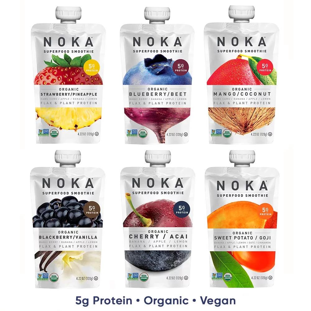 NOKA Superfood Pouches (6 Flavor Variety) 6 Pack | 100% Organic Fruit And Veggie Smoothie Squeeze... | Walmart (US)
