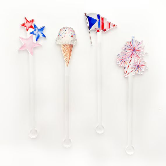 Star-Spangled Summer Stir Sticks | July 4th Acrylic Drink Stirrers | 4th of July Drink Sticks | S... | Etsy (US)