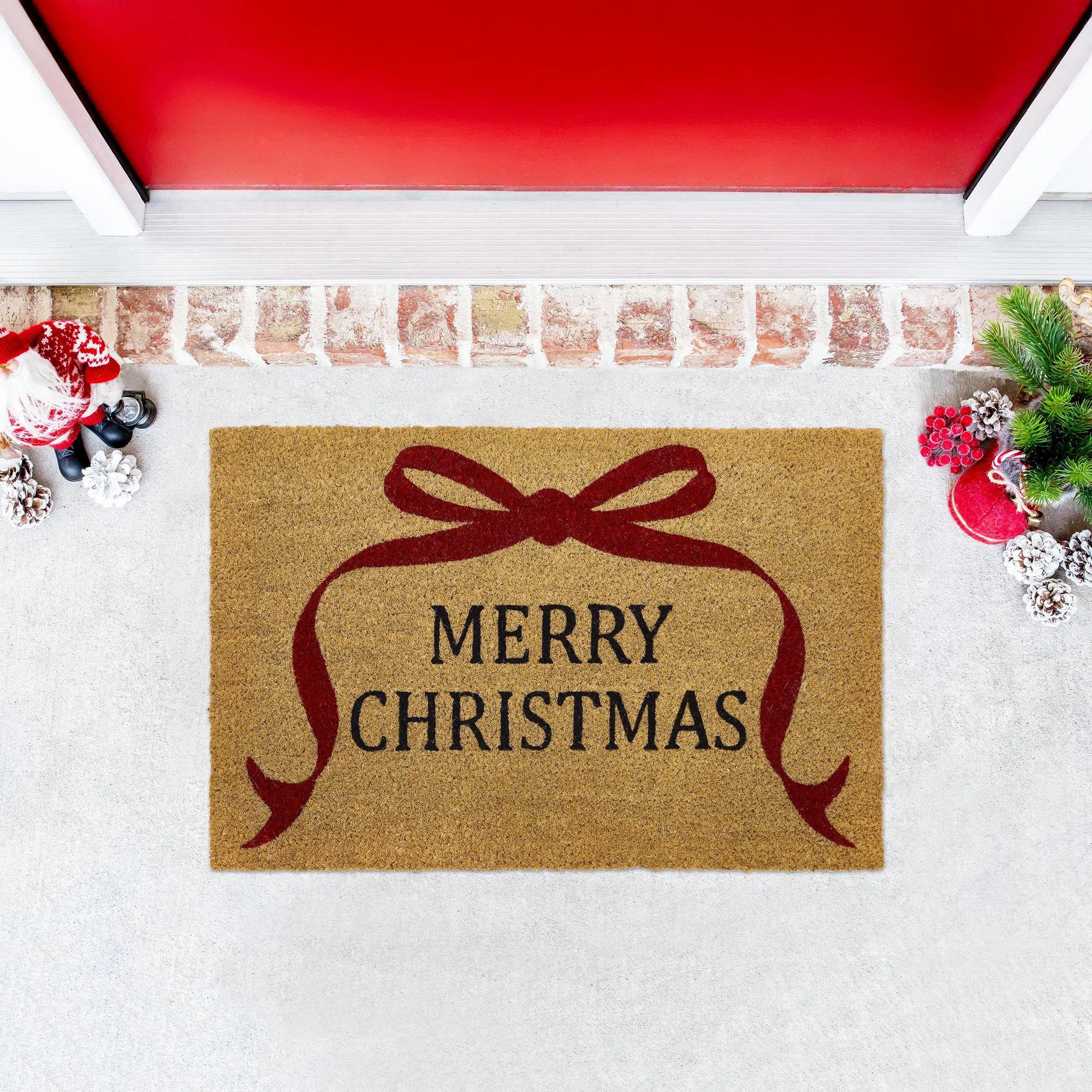 VCNY Home Multi Merry Christmas Bow Outdoor Coir Doormat | Wayfair North America