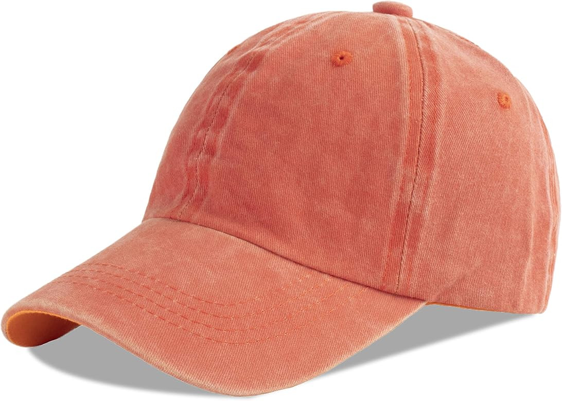 LANGZHEN Unisex Baseball Cap 100% Cotton Fits Men Women Washed Denim Adjustable Dad Hat | Amazon (US)