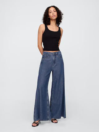 High Rise SuperLight Palazzo Jeans | Gap Factory