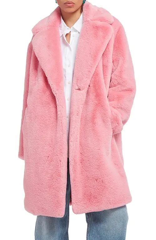 Apparis Imani Faux Fur Coat in Lolly Pink at Nordstrom, Size Large | Nordstrom