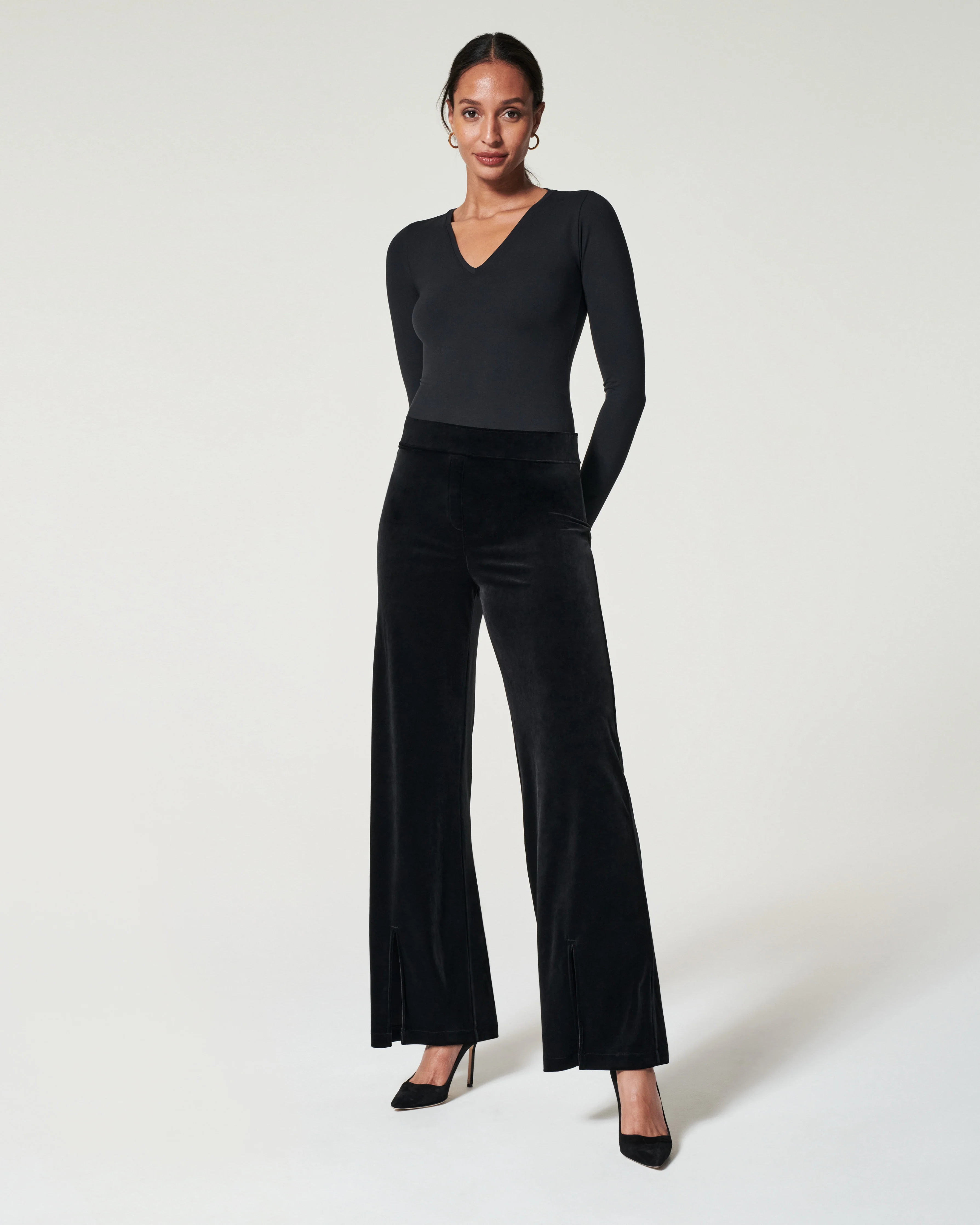 Velvet Split Hem Wide Leg Pant | Spanx
