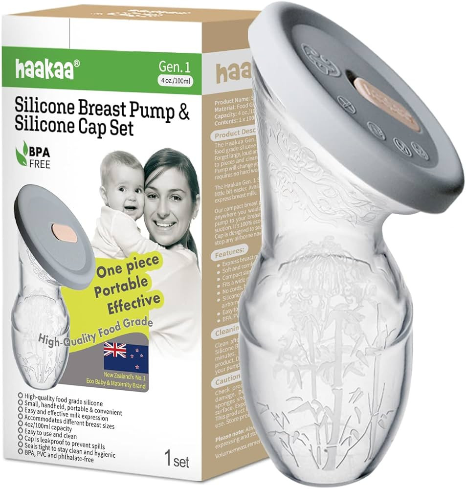 haakaa Manual Breast Pump Breast Milk Collector Without Base 4oz/100ml+Lid | Amazon (US)