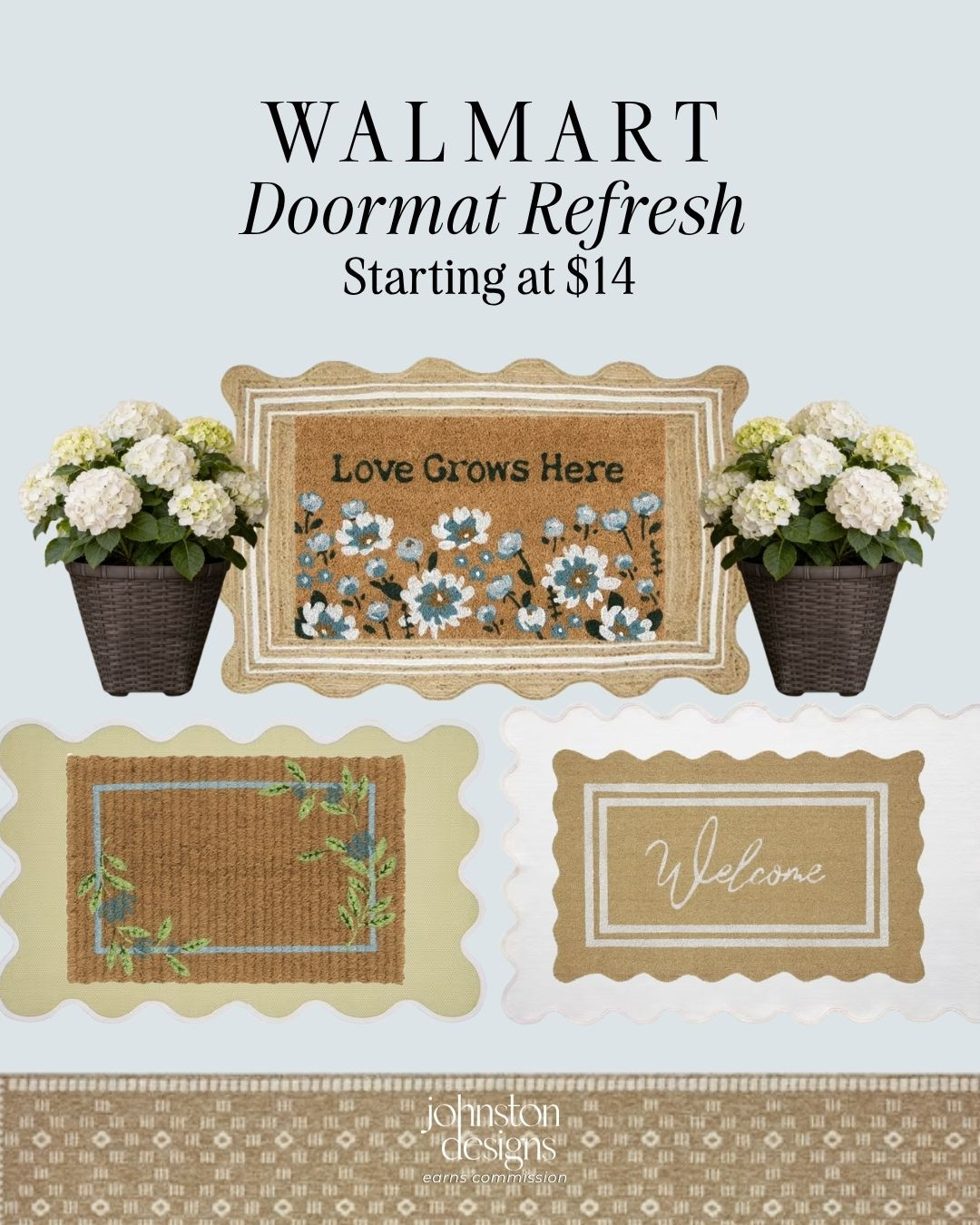Walmart doormat refresh. 🌿 Finds starting at $14 with cute layered mats, floral details and porch pieces for a fresh front door update.

Walmart doormat, walmart finds, doormat refresh, front porch decor, porch refresh, layered doormat, outdoor rug, spring porch, floral doormat, welcome mat, walmart home, affordable decor, entryway update 

 #LTKSeasonal #LTKHome