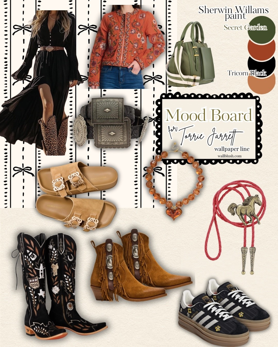 Wallpaper inspired mood board! Western favorites for rodeo or concerts just ordered the red horse necklace 

#LTKSeasonal #LTKSaleAlert #LTKU