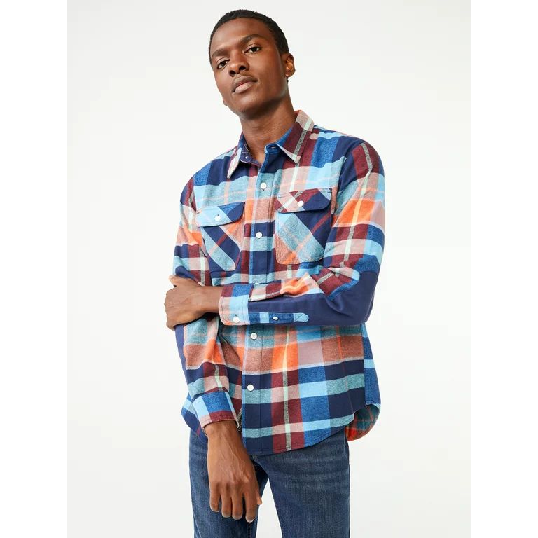 Free Assembly Men's Vintage Inspired Flannel Shirt | Walmart (US)