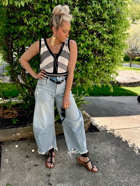 Vest  is Express I did size medium… pants are true to size… jeans, summer outfit, spring outfit, dressed up, jewelry, sandals, free people, Anthropologie 

#LTKstyletip #LTKSeasonal #LTKfindsunder100