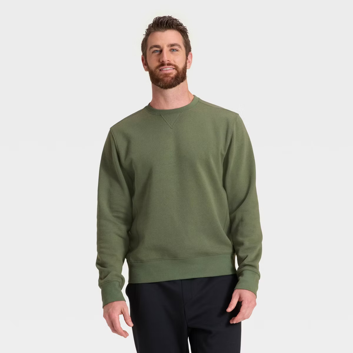 Men's Active Comfort Fleece Crewneck Sweatshirt - All In Motion™ | Target