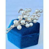 14K Gold Pearl Brooch, South Sea Large Vintage Brooch With Flower & Leaf Theme, Bridal | Etsy (US)