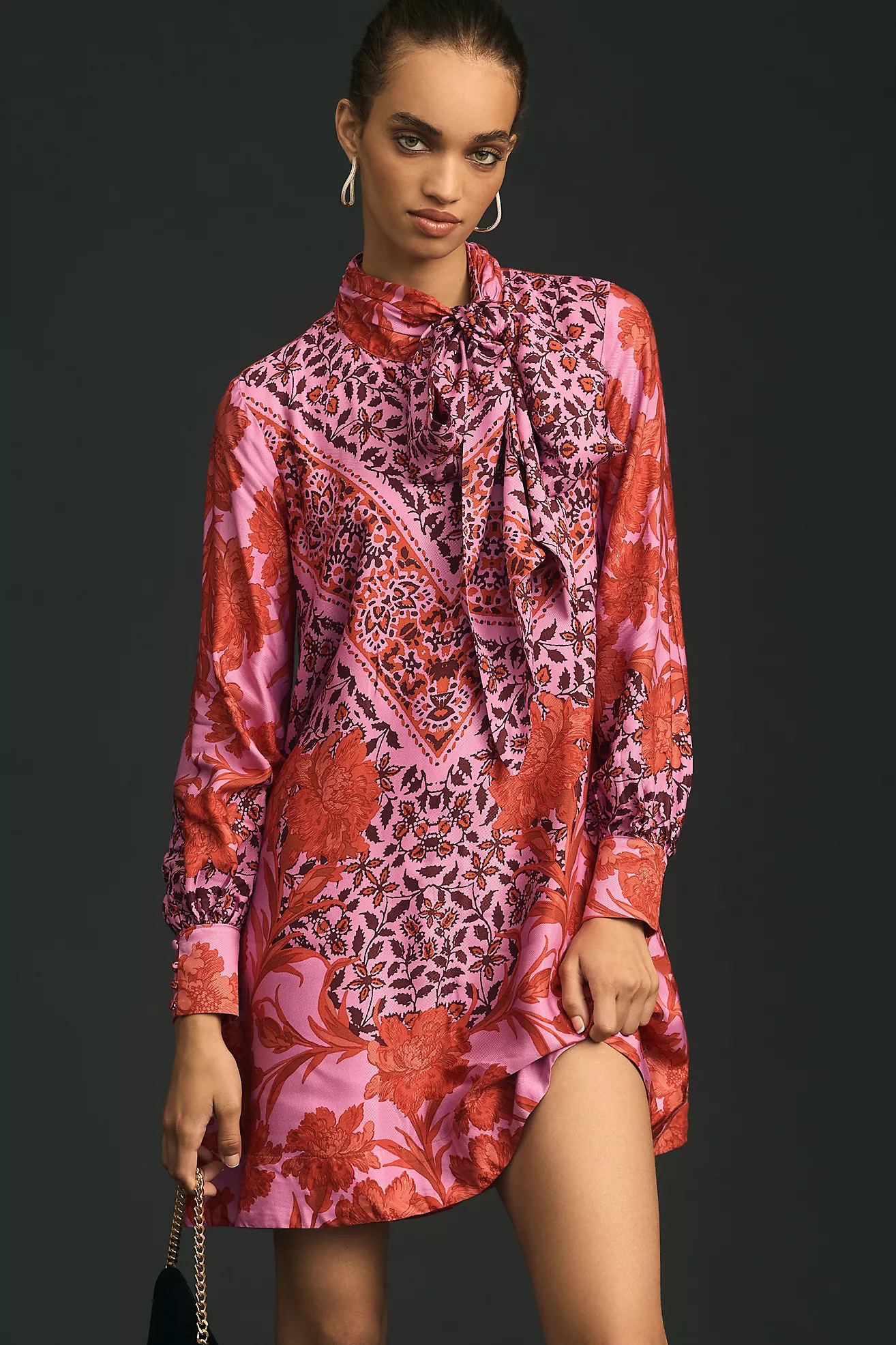 Maeve Tie-Neck Mini Dress | Anthropologie (US)