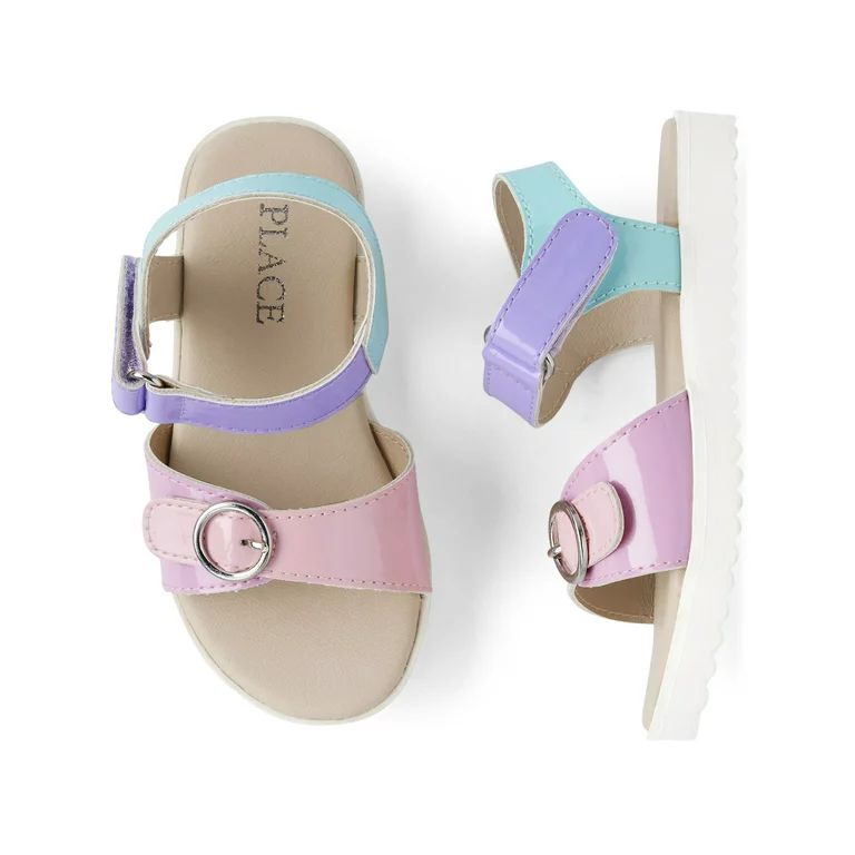 The Children's Place Toddler Girls Colorblock Sandals, Sizes Toddler 4-10 | Walmart (US)