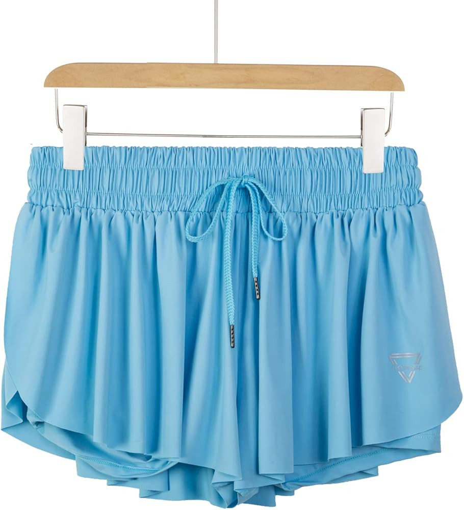 luogongzi 2 in 1 Flowy Running Shorts for Women Gym Yoga Athletic Womens Workout Biker Spandex Loung | Amazon (US)