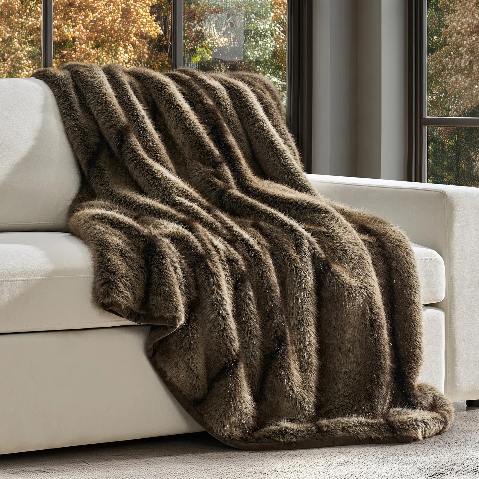 Luxe Faux Fur Throw Blanket | Birch Lane