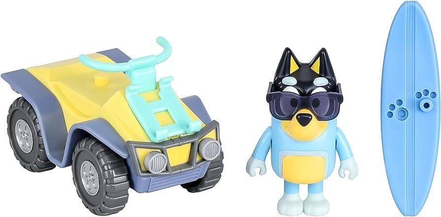 Bluey Vehicle and Figure Pack Beach Quad with Bandit with 2.5-3 Inch Figure and Surfboard Accesso... | Amazon (US)