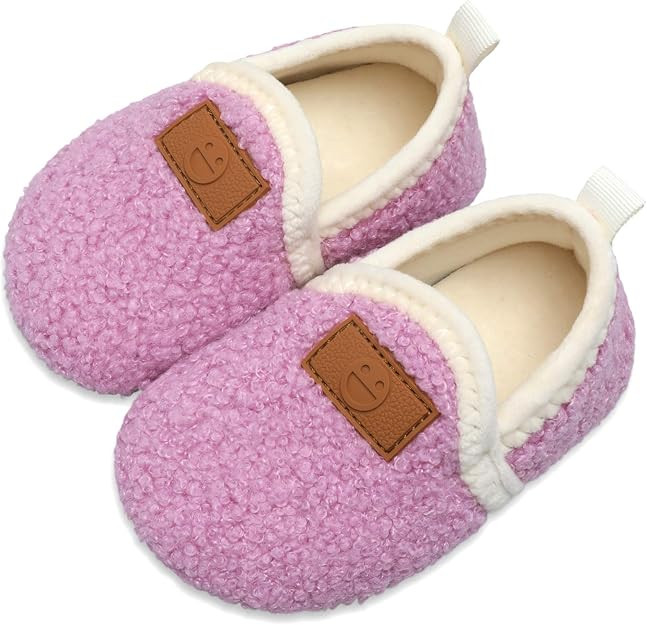 L-RUN Toddler Boys Girls House Slippers Indoor Home Shoes Warm Socks for Kids | Amazon (US)